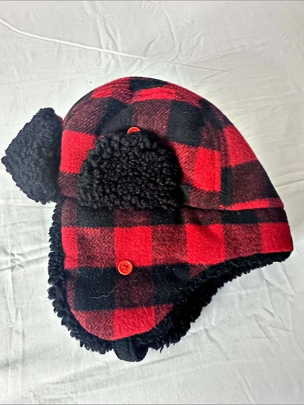 Red & Black Plaid Trapper Hat